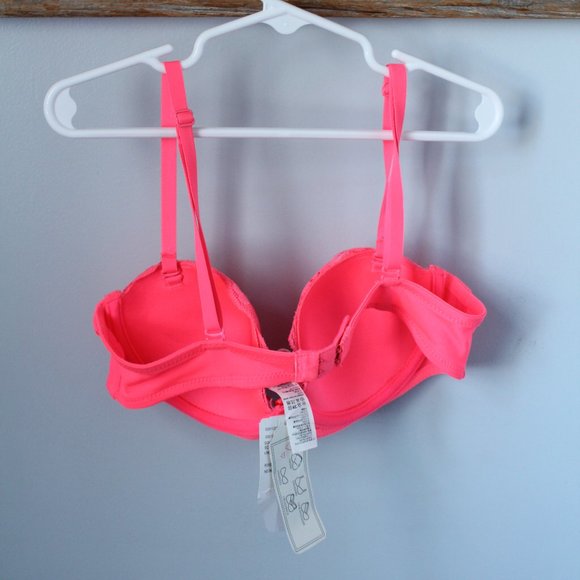🍁5/$25🎃 Forever 21 Size 34B Neon Pink Convertible Bra - Picture 3 of 3